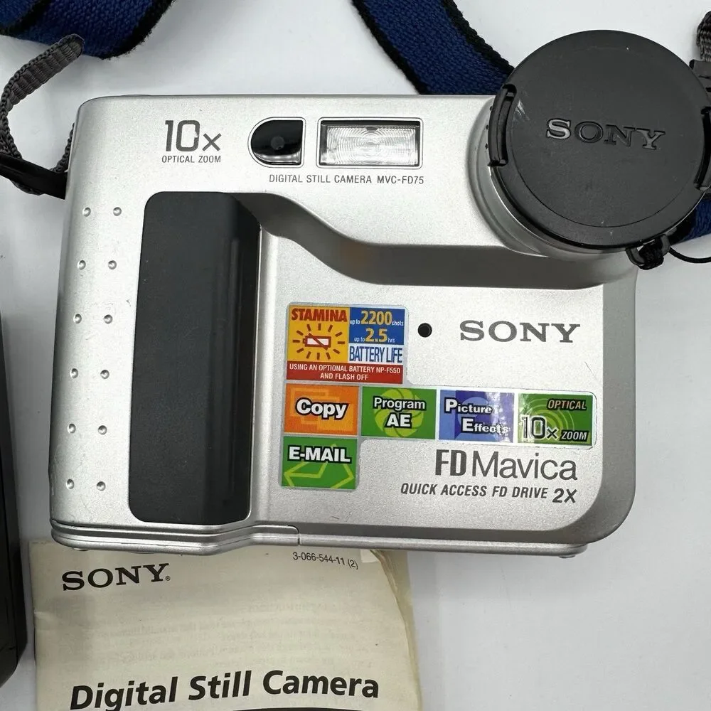 Sony Mavica MVC-FD75 Digital Camera 10x Zoom Tested Working Kit